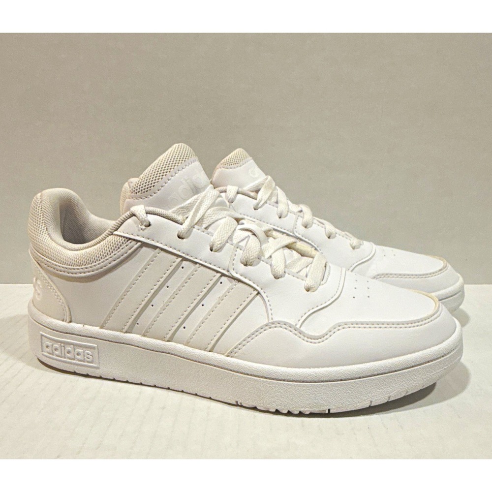 adidas Hoops 3.0 Mens 8.5 Low Top Lace Up Sneakers White/Dash Grey GW3036